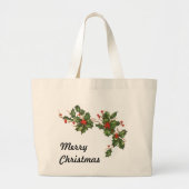 Weihnachten, Holly-Pflanze mit Roten Berries Jumbo Stoffbeutel (Vorne)