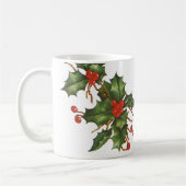Weihnachten, Holly-Pflanze mit Roten Berries Kaffeetasse (Links)