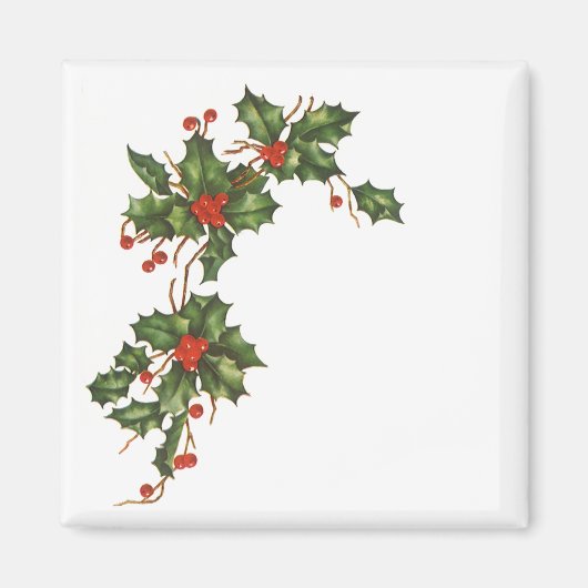 Weihnachten, Holly-Pflanze mit Roten Berries Magnet (Vorne)