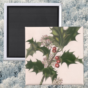 Weihnachten, Holly-Pflanze mit Roten Berries Magnet