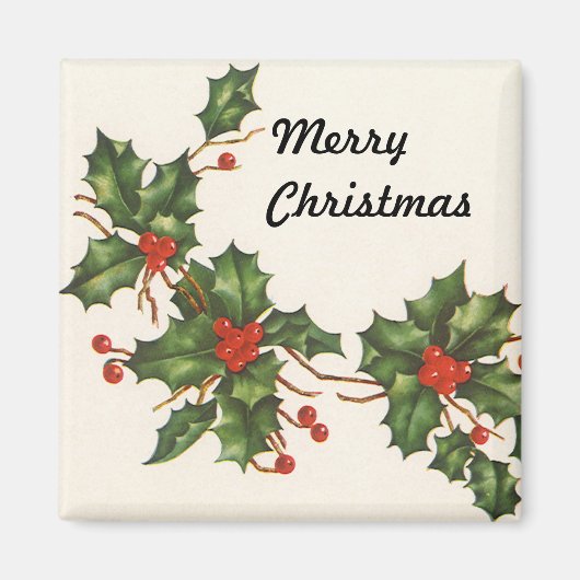 Weihnachten, Holly-Pflanze mit Roten Berries Magnet (Vorne)