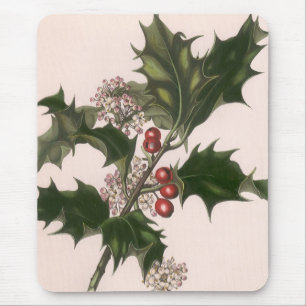 Weihnachten, Holly-Pflanze mit Roten Berries Mousepad