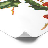 Weihnachten, Holly-Pflanze mit Roten Berries Poster (Ecke)