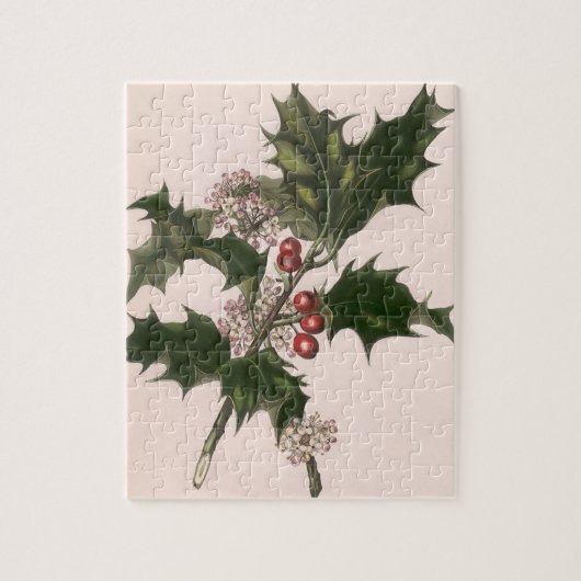 Weihnachten, Holly-Pflanze mit Roten Berries Puzzle (Vertikal)