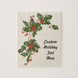 Weihnachten, Holly-Pflanze mit Roten Berries Puzzle