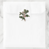 Weihnachten, Holly-Pflanze mit Roten Berries Runder Aufkleber (Tasche)