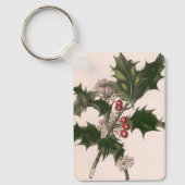 Weihnachten, Holly-Pflanze mit Roten Berries Schlüsselanhänger (Vorderseite)