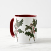 Weihnachten, Holly-Pflanze mit Roten Berries Tasse (Vorderseite Links)