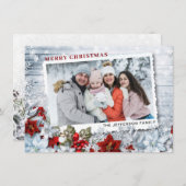 Weihnachten Holly Pine Rustikales Foto Weihnachtsk (Vorne/Hinten)