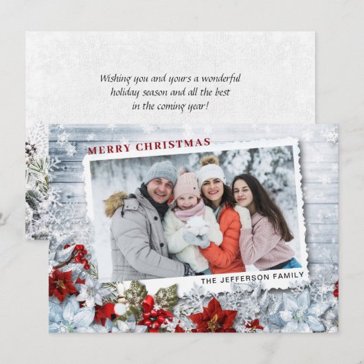 Weihnachten Holly Pine Rustikales Foto Weihnachtsk (Vorne/Hinten)