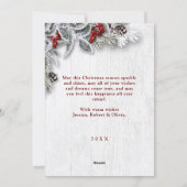 Weihnachten Holly Pine Rustikales Foto Weihnachtsk (Rückseite)