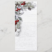 Weihnachten Holly Pine Weihnachtsfest Abendessen Menükarte (Rückseite)