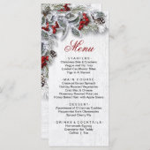 Weihnachten Holly Pine Weihnachtsfest Abendessen Menükarte (Vorne/Hinten)