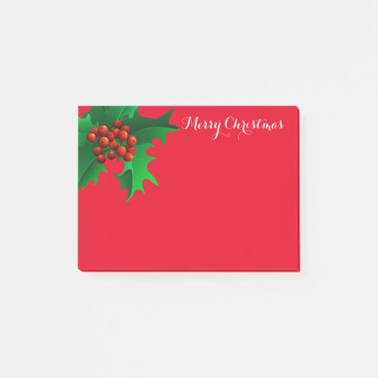 Weihnachten Holly Post-it-Notes Post-it Klebezettel (Vorderseite)