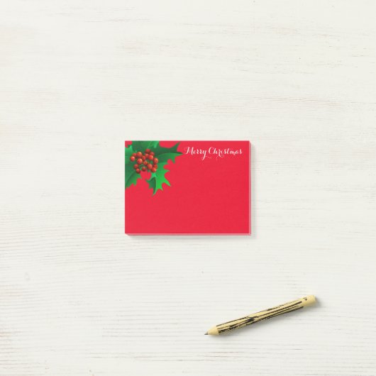 Weihnachten Holly Post-it-Notes Post-it Klebezettel (Auf Schreibtisch)