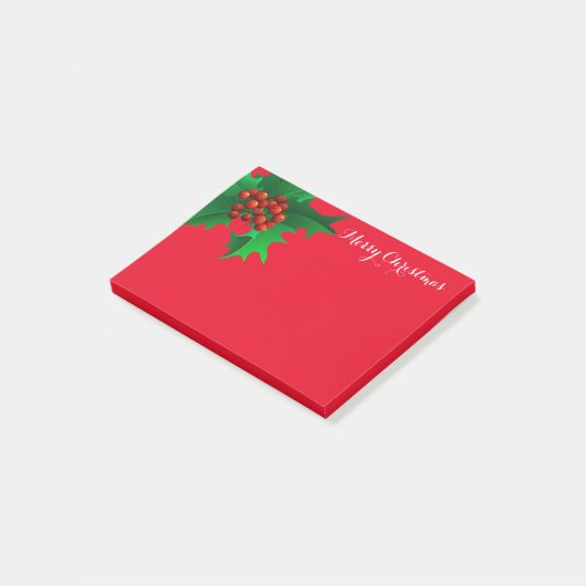 Weihnachten Holly Post-it-Notes Post-it Klebezettel (angewinkelt)