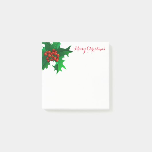 Weihnachten Holly Post-it-Notes Post-it Klebezettel (Vorderseite)