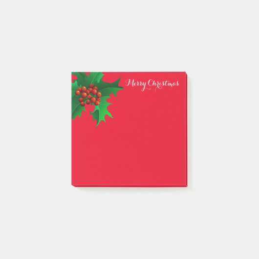 Weihnachten Holly Post-it-Notes Post-it Klebezettel (Vorderseite)
