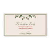 Weihnachten Holly Red Berries Holiday Rücksendeadr (Vorne)