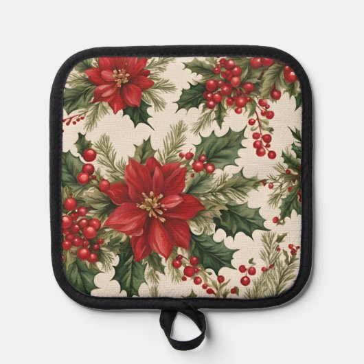 Weihnachten Holly & Red Berries Topflappen (Vorderseite)