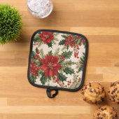 Weihnachten Holly & Red Berries Topflappen (Oben Unten)