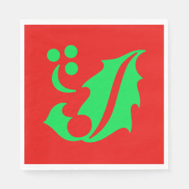 Weihnachten Holly Red Green Xmas Serviette