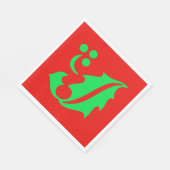 Weihnachten Holly Red Green Xmas Serviette (Ecke)