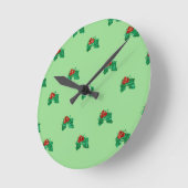 Weihnachten Holly Runde Wanduhr (Winkel)