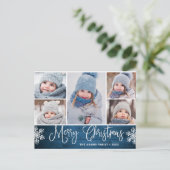 Weihnachten Holly Rustic 5 FOTO Grußurlaub Po Postkarte (Stehend Vorderseite)