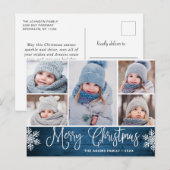 Weihnachten Holly Rustic 5 FOTO Grußurlaub Po Postkarte (Vorne/Hinten)