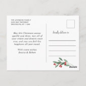 Weihnachten Holly Rustic 5 FOTO Grußurlaub Po Postkarte (Rückseite)