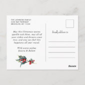 Weihnachten Holly Rustic 5 FOTO Grußurlaub Postkarte (Rückseite)