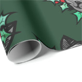 Weihnachten Holly Tiger Stripe Tabby Weihnachten W Geschenkpapier (Rolleneckpunkt)