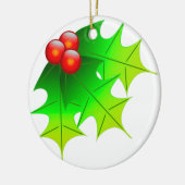 Weihnachten-Holly-Transparenz-Hintergrund Keramik Ornament (Links)
