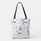 Weihnachten Holly & Tree Tote Tag Tasche (Rückseite)