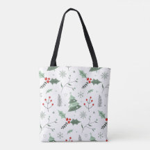 Weihnachten Holly & Tree Tote Tag