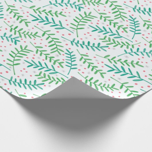 Weihnachten Holly und Berries Geschenkpapier (Ecke)