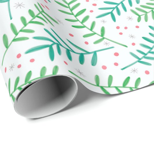 Weihnachten Holly und Berries Geschenkpapier (Rolleneckpunkt)