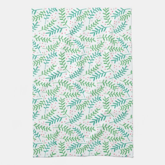 Weihnachten Holly und Berries Geschirrtuch (Vertikal)