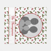 Weihnachten Holly und Bows Custom Foto Template Fleecedecke (Vorderseite (Horizontal))