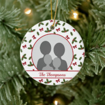 Weihnachten Holly und Bows Custom Foto Template