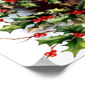 Weihnachten Holly und Pinecone Poster (Ecke)