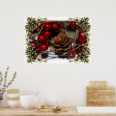 Weihnachten Holly und Pinecone Poster (Küche)