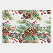 Weihnachten Holly und Pinecones Geschenkpapier Set (Vorderseite 3)