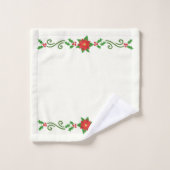 Weihnachten Holly und Poinsettias Badetuch Set (Waschlappen)