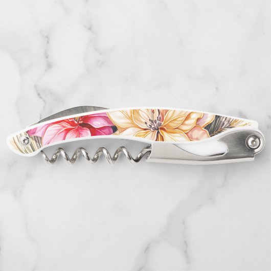 Weihnachten Holly und Poinsettias Kellnermesser (Rückseite)