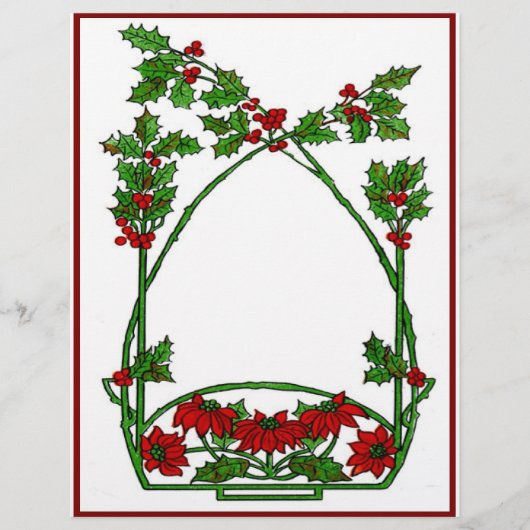 Weihnachten Holly und Pointsettia Flyer (Vorne)