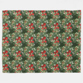 Weihnachten Holly und Red Bows Fleece Blanket (Vorderseite (Horizontal))