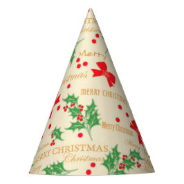 Weihnachten Holly und Ribbon Partyhütchen