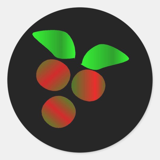 Weihnachten Holly VI Runder Aufkleber (Vorderseite)